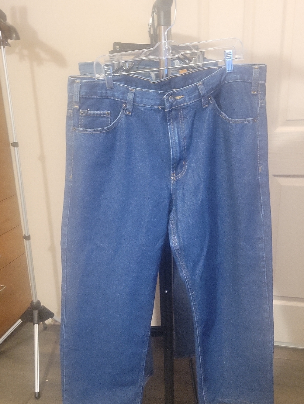 Relaxed Fit Men's Denim Jeans - Deep Blue